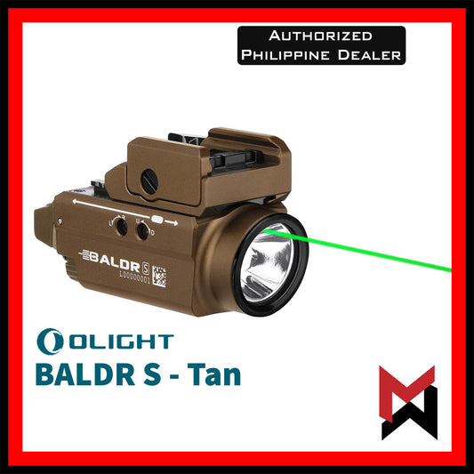 Olight Baldr S - Coyote Tan - Rail Mounted Light - 800 Lumens with Green Laser