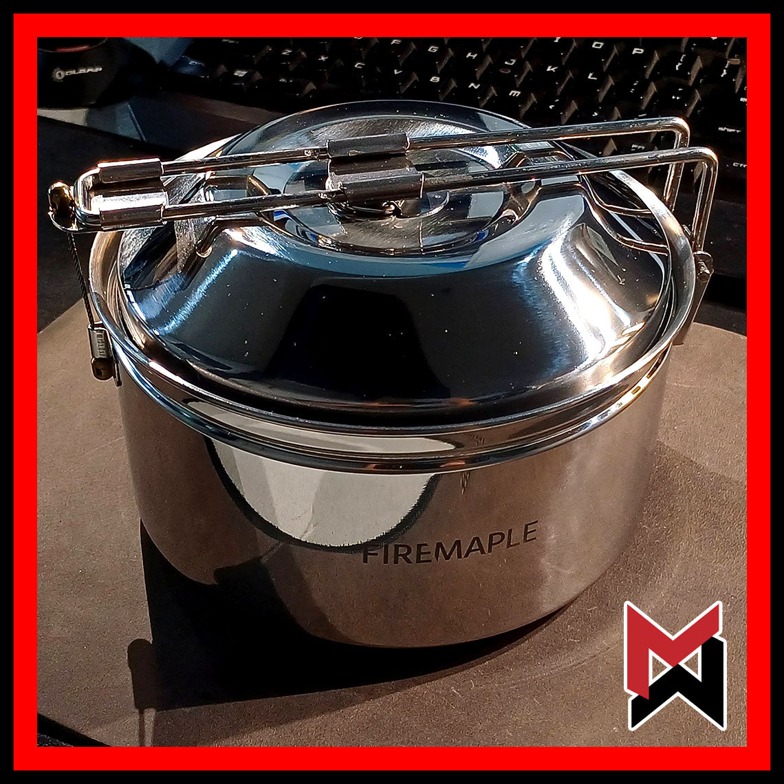 FireMaple Antarcti 1.0 Liter Stainless Steel Pot - Camping Bowls with Locking Lid, Camping Cook Pot