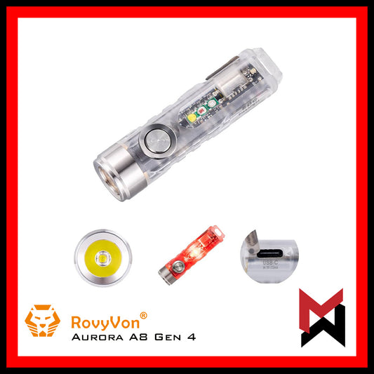 RovyVon A8 Gen 4 w/ Side Lights LED FLASHLIGHT - UV RED WHITE