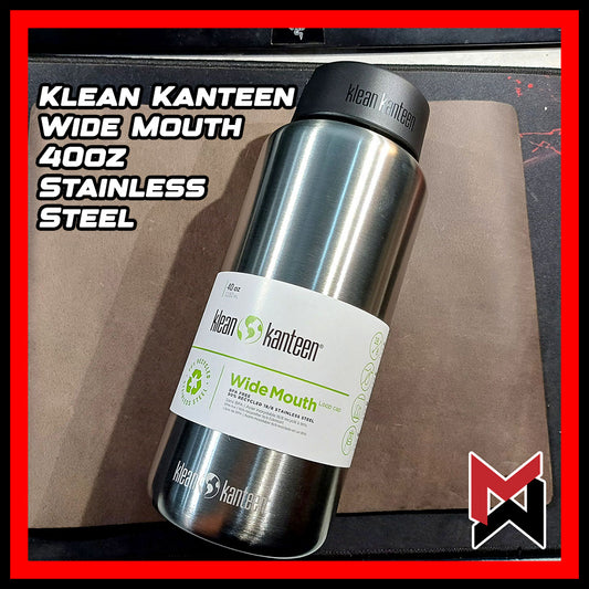 Klean Kanteen Wide Mouth Loop Cap 40oz Stanless Steel Canteen Bottle Single Wall