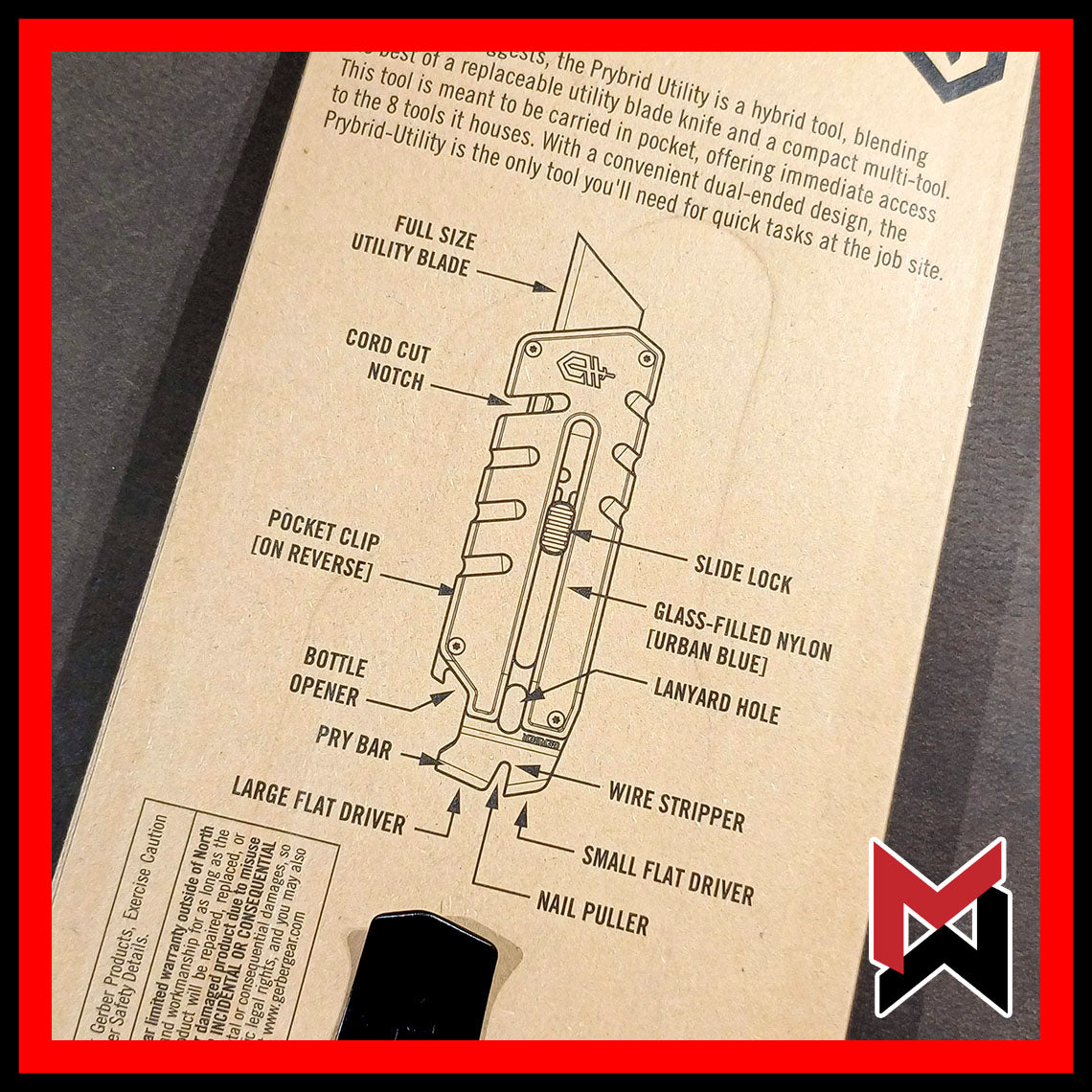 Gerber Prybrid Utility - URBAN BLUE - Prybar - Utility Blade Package Opener Box Cutter