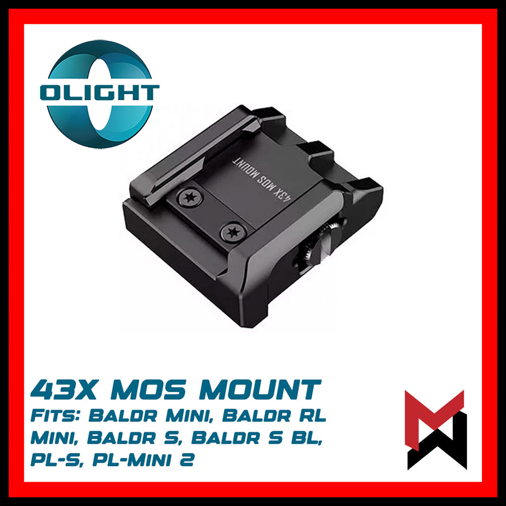 Olight 43X MOS Mount for Baldr S, Baldr Mini, PL-Mini 3 and PL-Mini 2