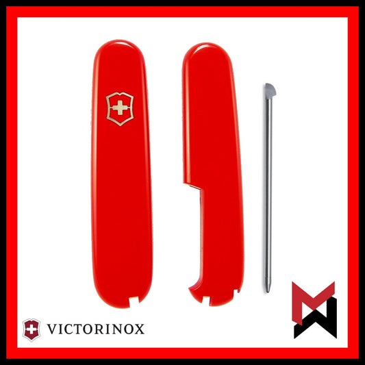 Victorinox RED  91mm Scale / Handle / Pen - Front Back / 1 - 2 Slots Scales Handles Replacement