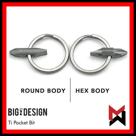 BIGiDESIGN - Ti Pocket Bit - Hex / Round - Titanium - Big Idea Design