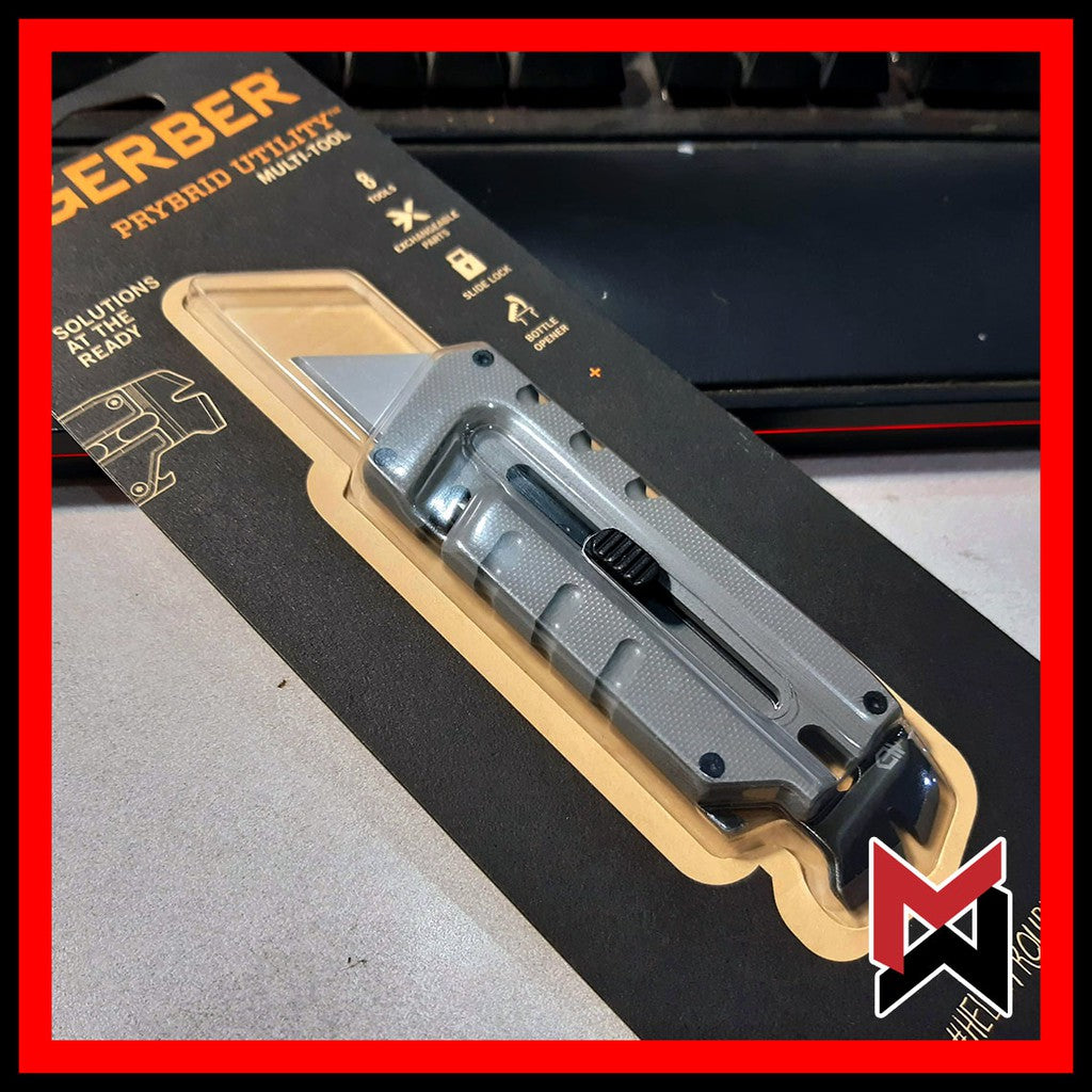 Gerber Prybrid Utility - GREY - Prybar - Utility Blade Package Opener Box Cutter