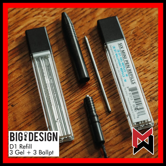 BIGiDESIGN - D1 REFILL PACK - 3 GEL, 3 BALLPOINT (MEDIUM) - Big Idea Design