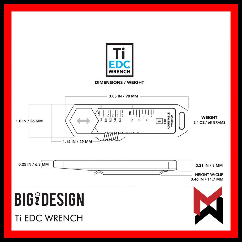 BIGiDESIGN - Ti EDC Wrench - Big Idea Design