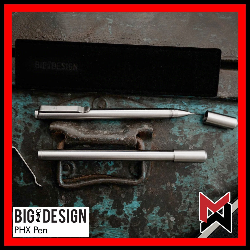 BIGiDESIGN - PHX-PEN - Stainless Steel Pen w/ Titanium Pocket Clip - Big Idea Design