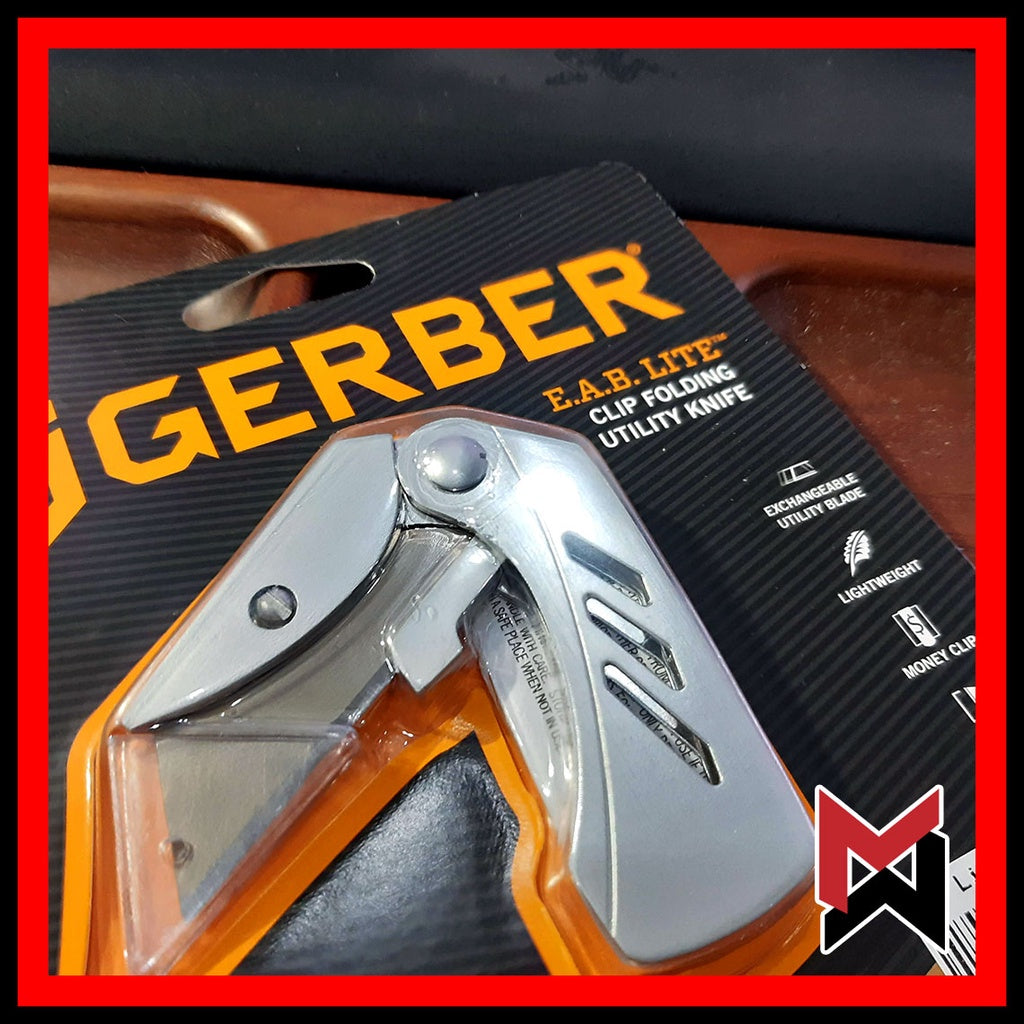 Gerber EAB LITE - Box Cutter / Package Opener - Utility Blade Holder w/ Liner Lock for Safety