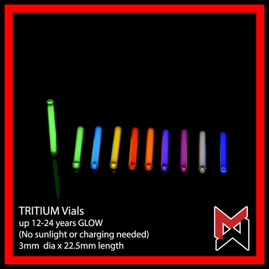 Tritium Vials - 3mm x 22.5mm  - Compatible with TEC - S323