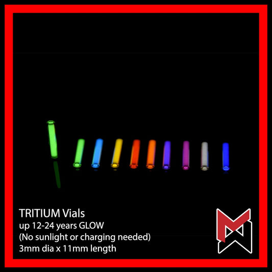 Tritium Vials - 3mm x 11mm - Compatible with TEC - SCR Chain Reaction / Ti Microlight TEC -