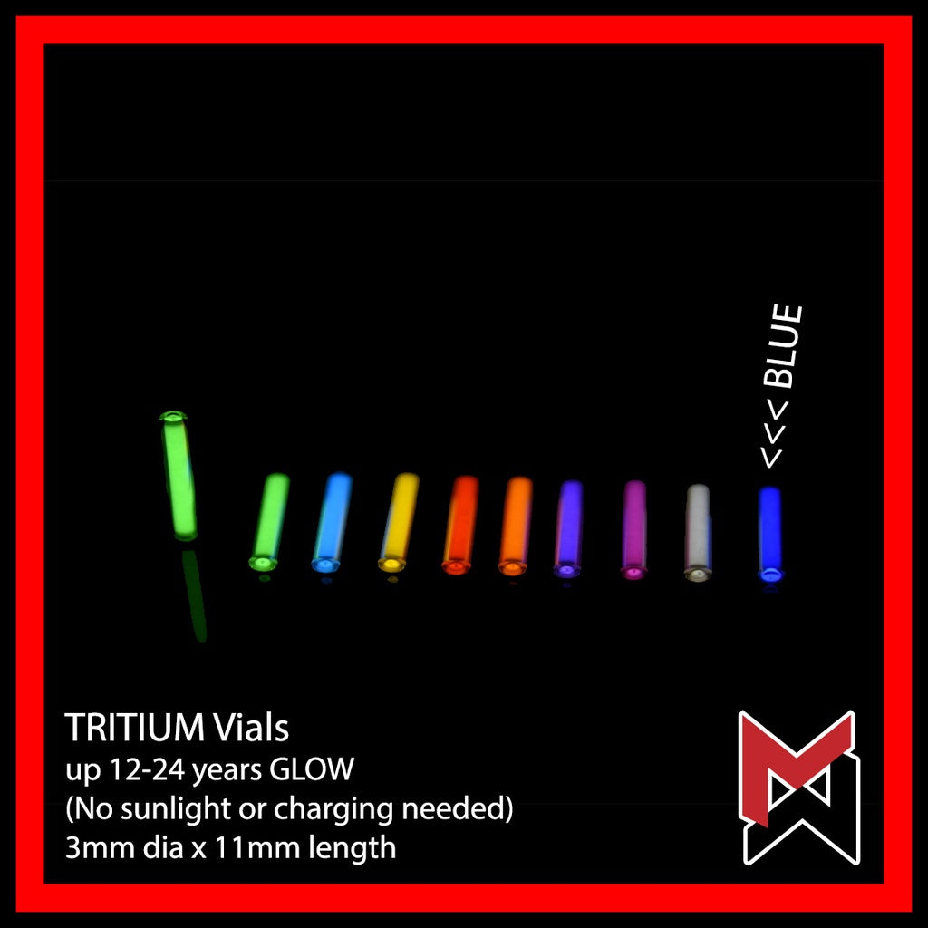 Tritium Vials - 3mm x 11mm - Compatible with TEC - SCR Chain Reaction / Ti Microlight TEC -