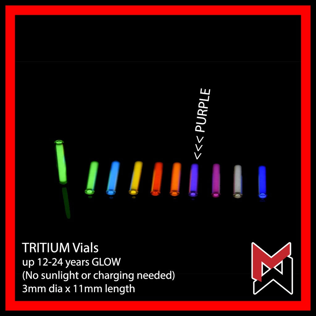 Tritium Vials - 3mm x 11mm - Compatible with TEC - SCR Chain Reaction / Ti Microlight TEC -