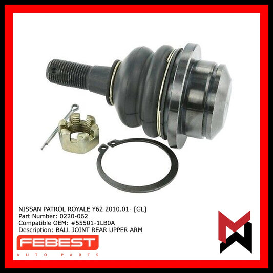 Nissan Patrol Royale Y62 Rear Upper Ball Joint - OEM 55501-1LB0A - FEBEST 0220-062