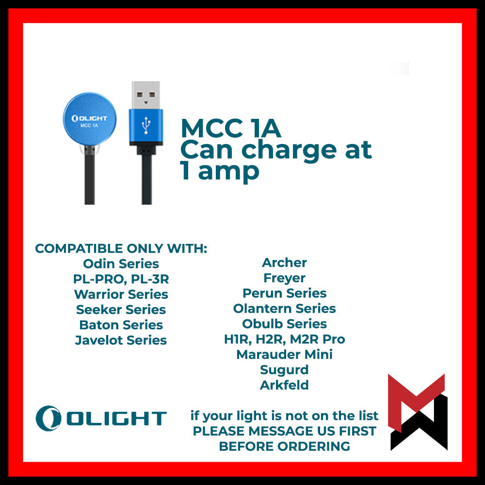 Olight MCC 1A Magnetic Charging Cable Dock - Baton Pro / S1R / Seeker / Warrior Mini Pro / M2R MCC1A