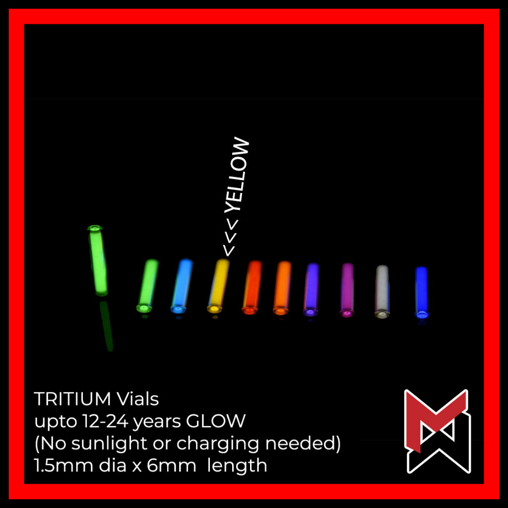 Tritium Vials - 1.5mm x 6mm - fits Reylight Pineapple trits TEC -