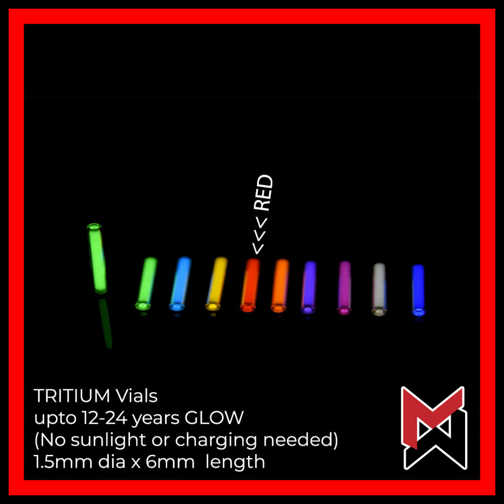 Tritium Vials - 1.5mm x 6mm - fits Reylight Pineapple trits TEC -