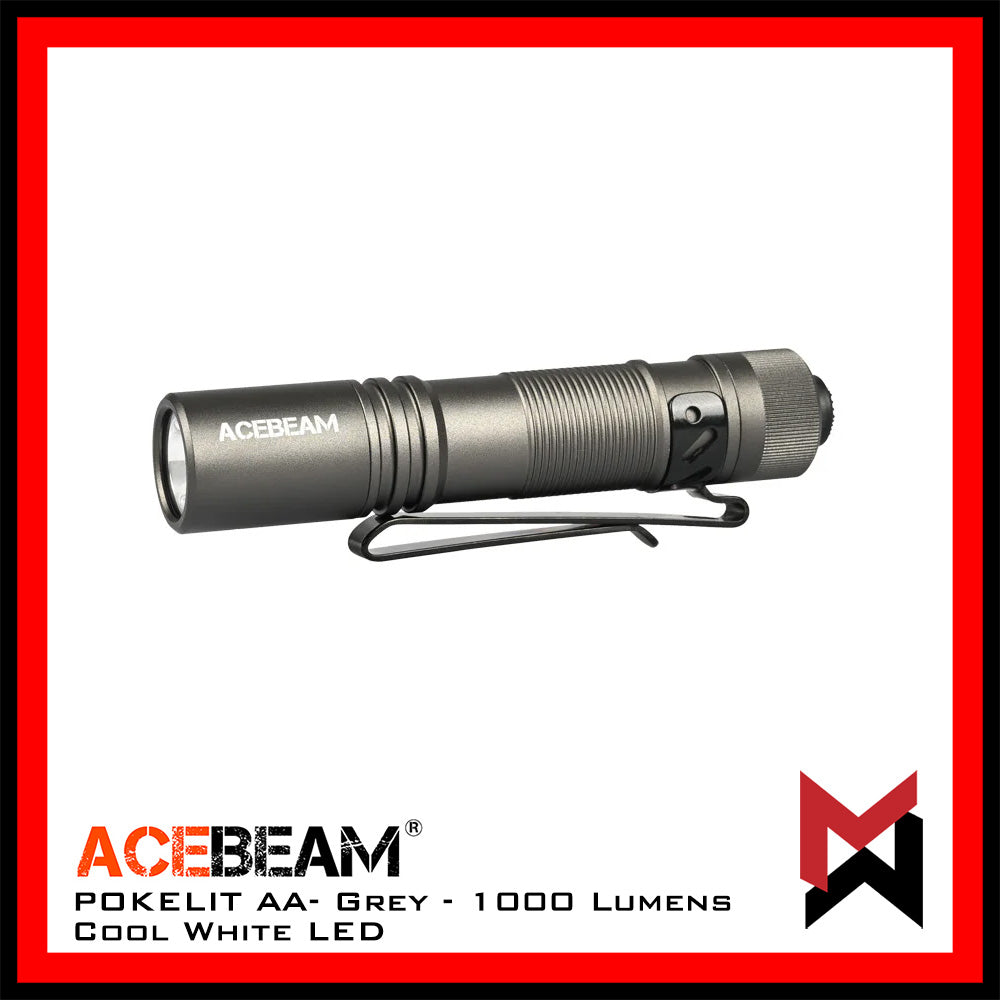 Acebeam Pokelit AA - Led Flashlight - Grey High 1000 Lumens / OD Green High CRI