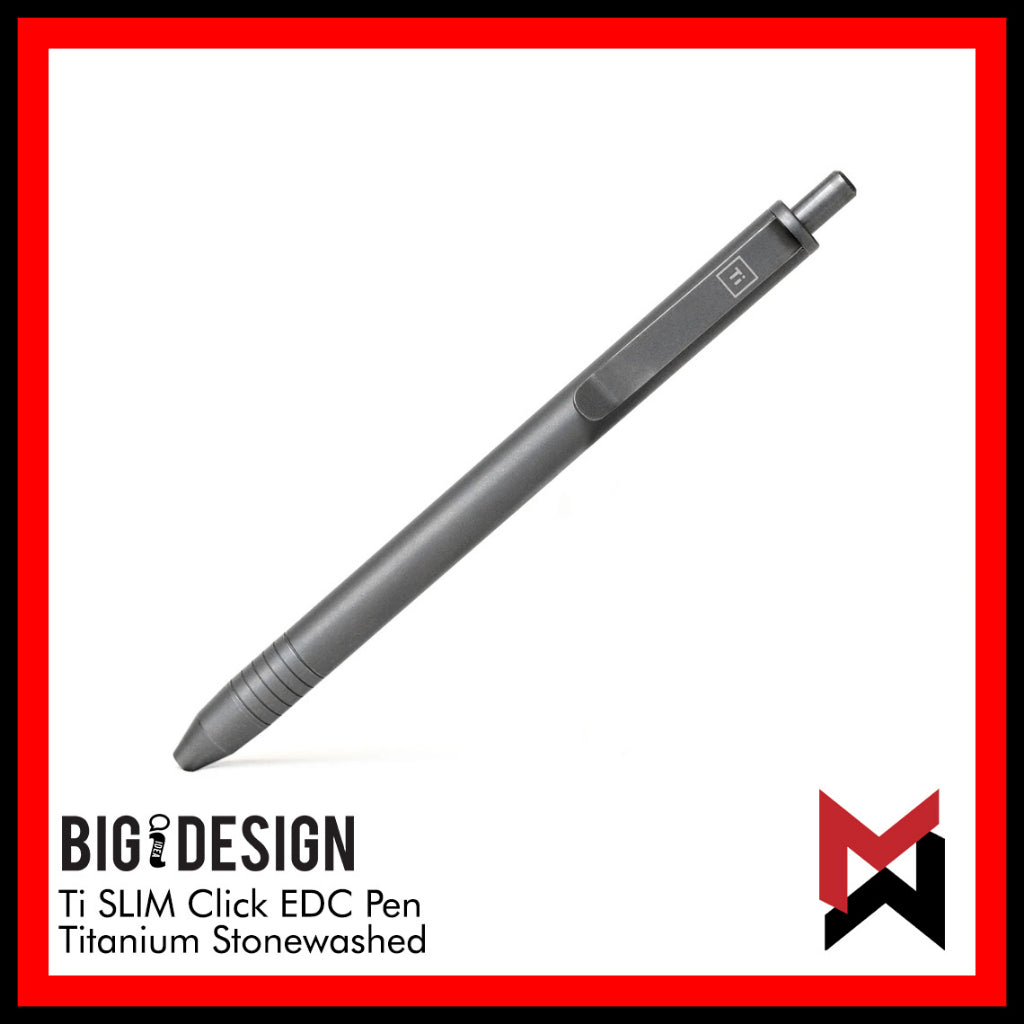 BIGiDESIGN - Ti Slim Click Pen - Stonewashed Titanium