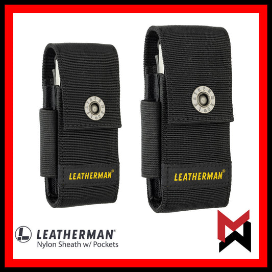 Leatherman Nylon Sheath w/ Pockets MEDIUM for Charge, Kick, Rebar, Rev, Skeletool, Sidekick, Wave