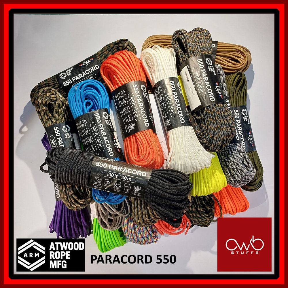 Atwood USA - Paracord 550 - 10ft Length - Plain Colors