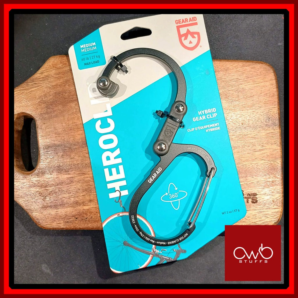 GearAid HEROCLIP Carabiner Hook Clip - Medium - Black - Hero Clip