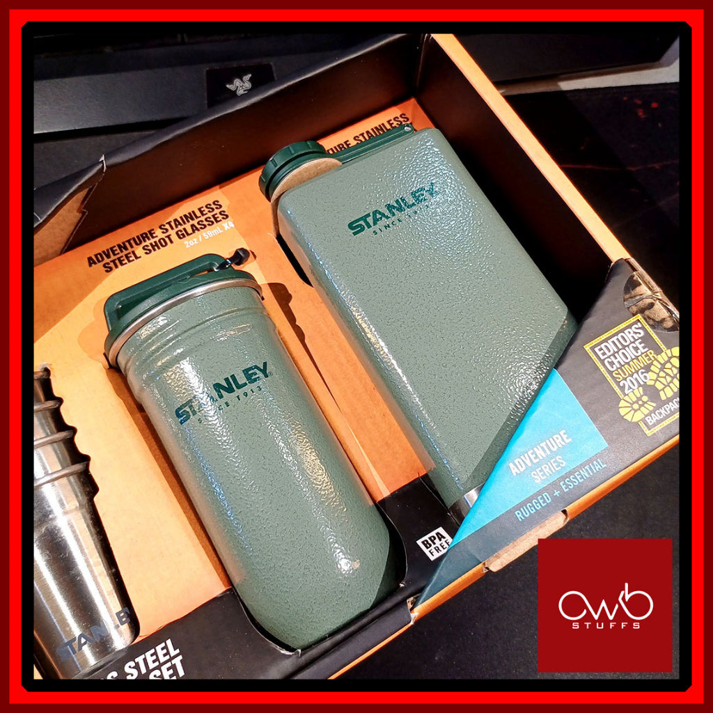 Stanley - Adventure Pre Party Shot Glass + Flask Set - Hammertone Green