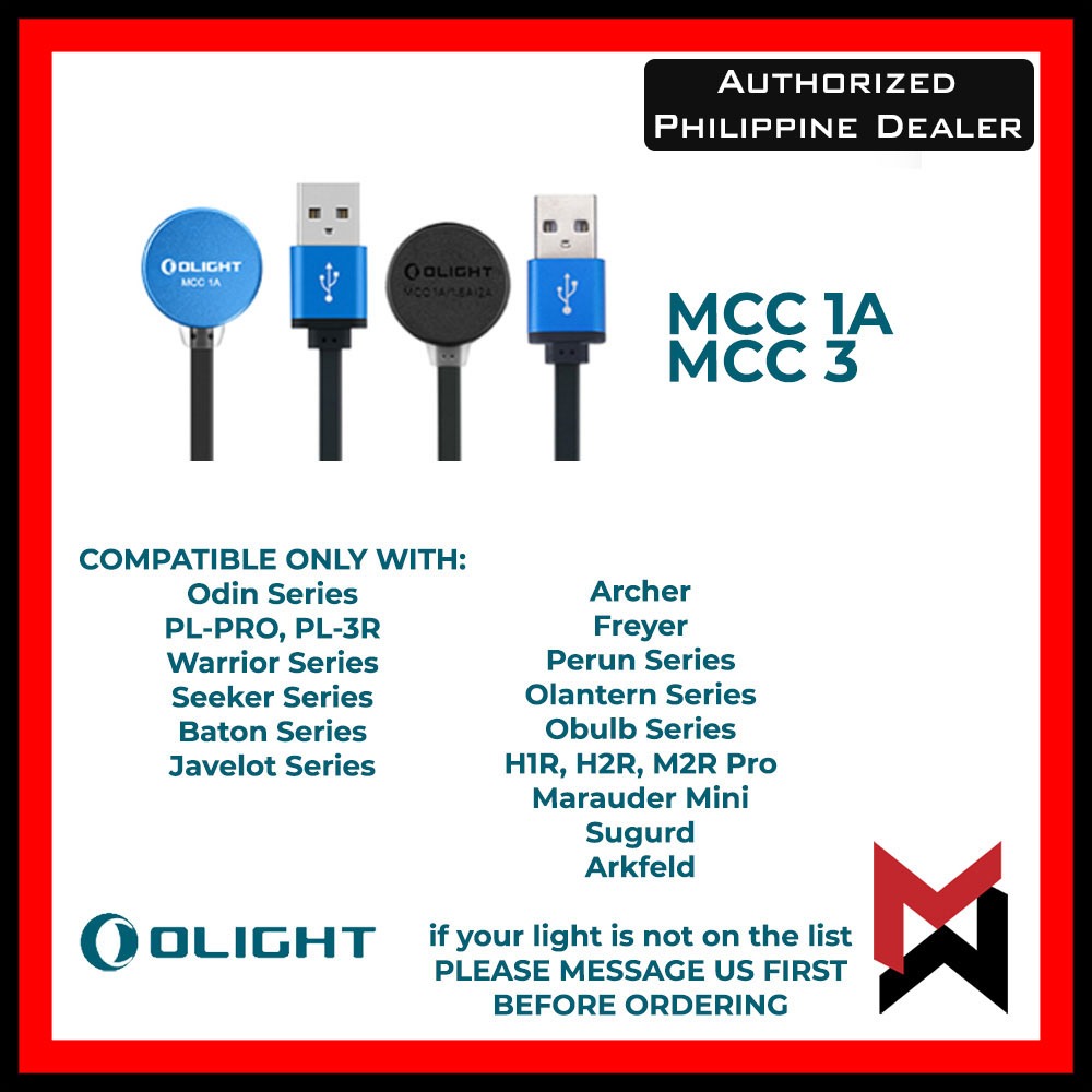 Olight MCC 1A Magnetic Charging Cable Dock - Baton Pro / S1R / Seeker / Warrior Mini Pro / M2R MCC1A