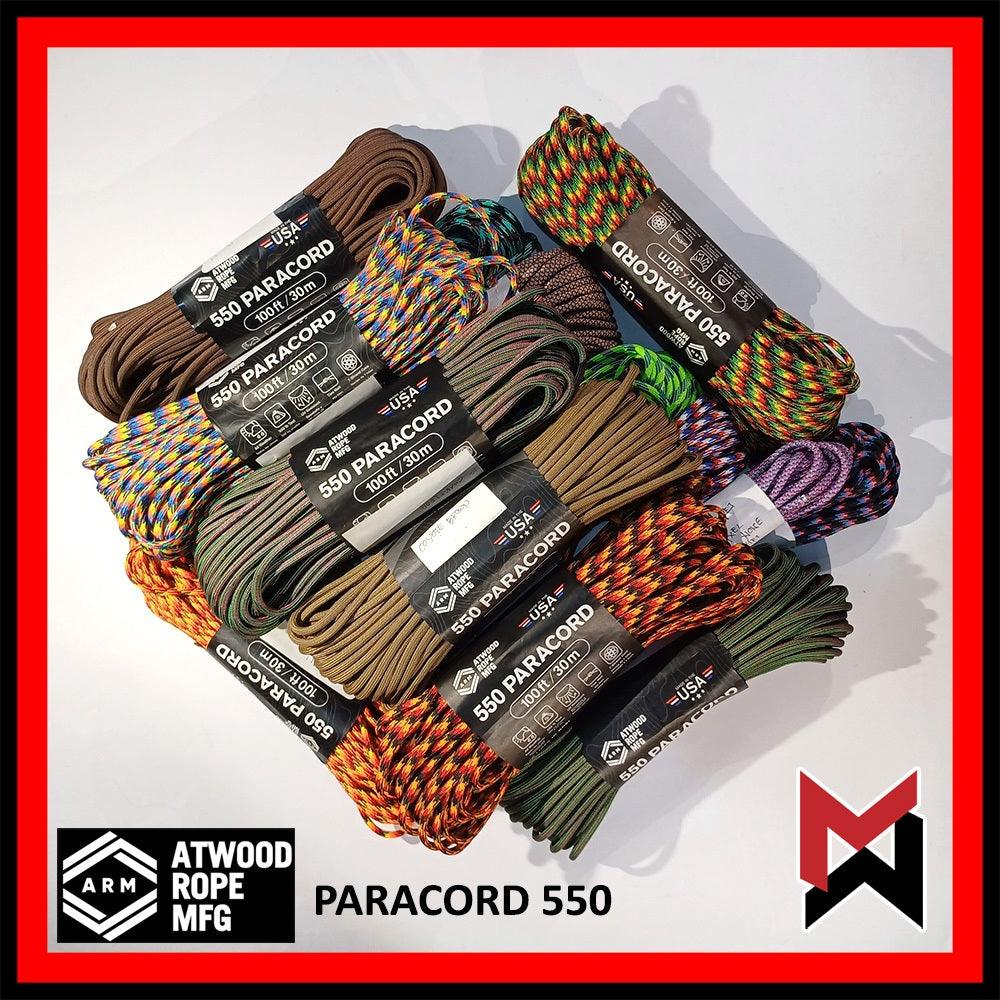 Atwood USA - Paracord 550 - 10ft Length - Plain Colors