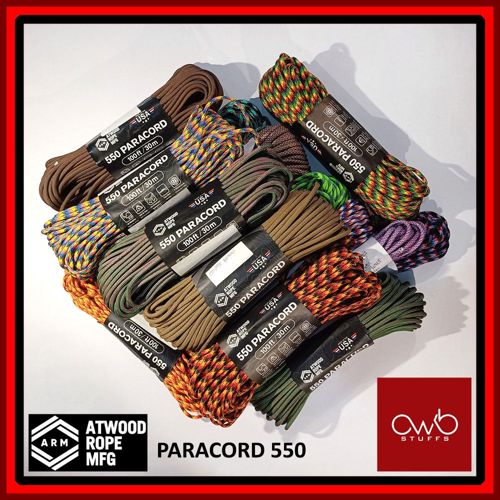 Atwood USA - Paracord 550 - 10ft Length - Plain Colors