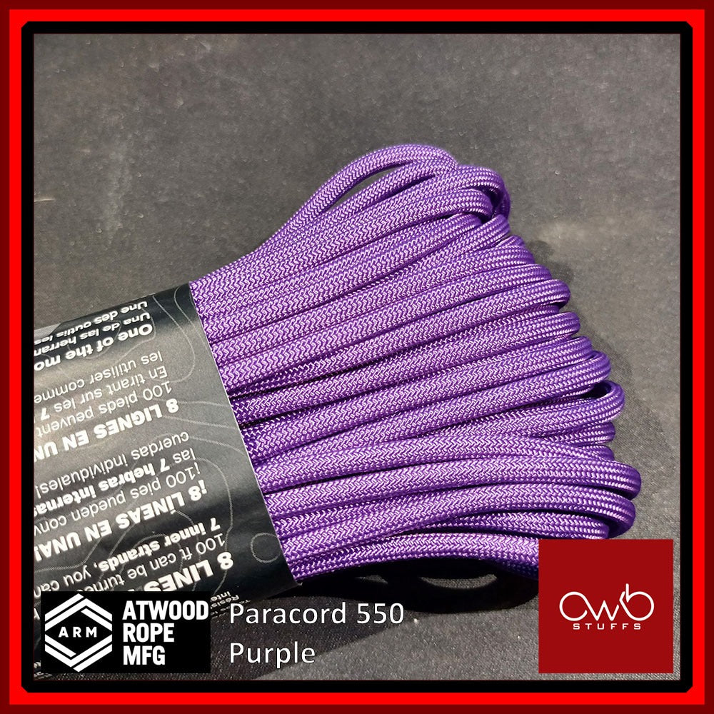 Atwood USA - Paracord 550 - 10ft Length - Plain Colors