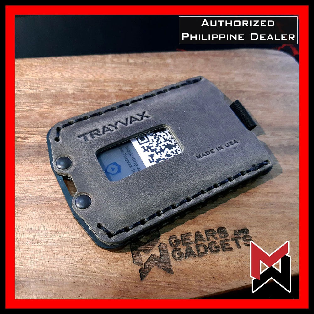 Trayvax - Ascent Wallet - Black Metal - Steel Grey Leather