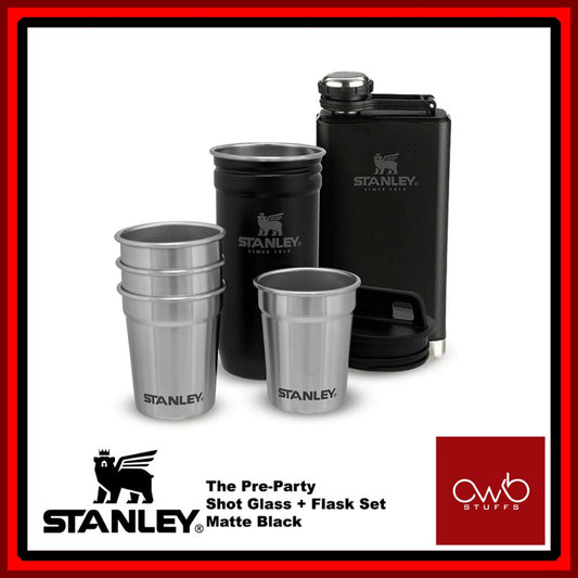 Stanley - Adventure Pre Party Shot Glass + Flask Set - Charcoal Black