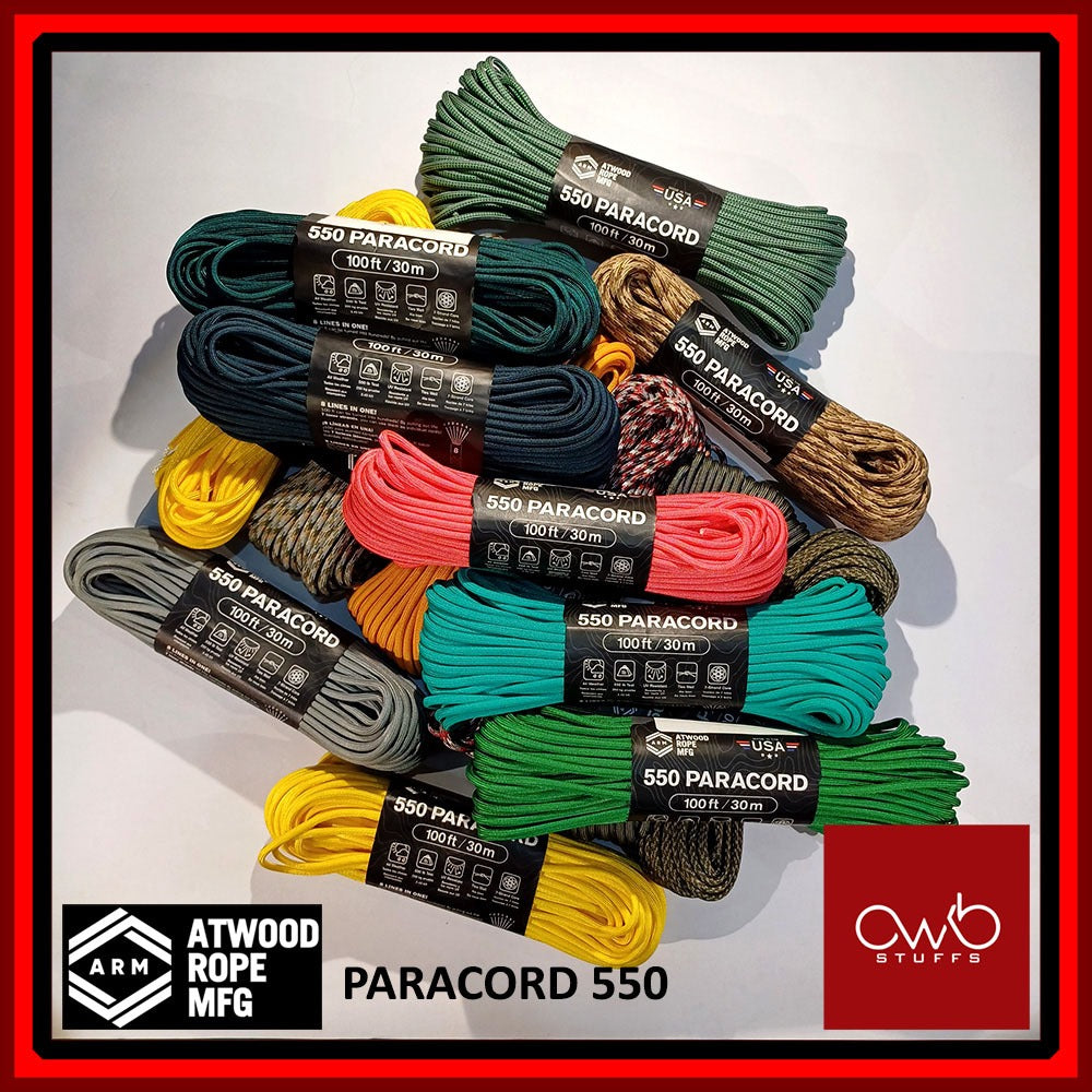 Atwood USA - Paracord 550 - 10ft Length - Plain Colors