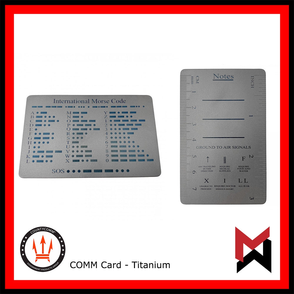 CountyComm Titanium Comm Card Morse Code Ruler