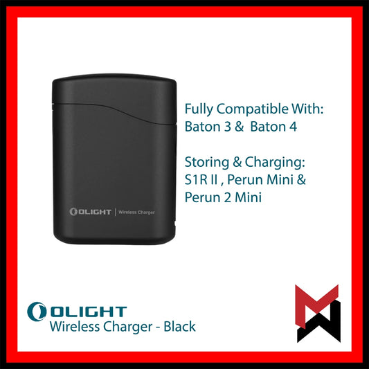 Olight Baton 4 Premium Wireless Charger Powerbank - Charging Case Baton 3, S1R2, Perun 2 Mini