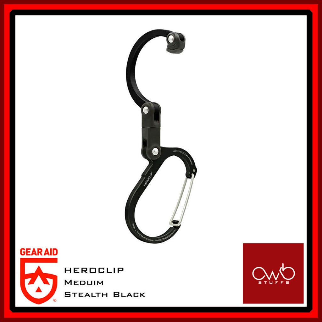 GearAid HEROCLIP Carabiner Hook Clip - Medium - Black - Hero Clip