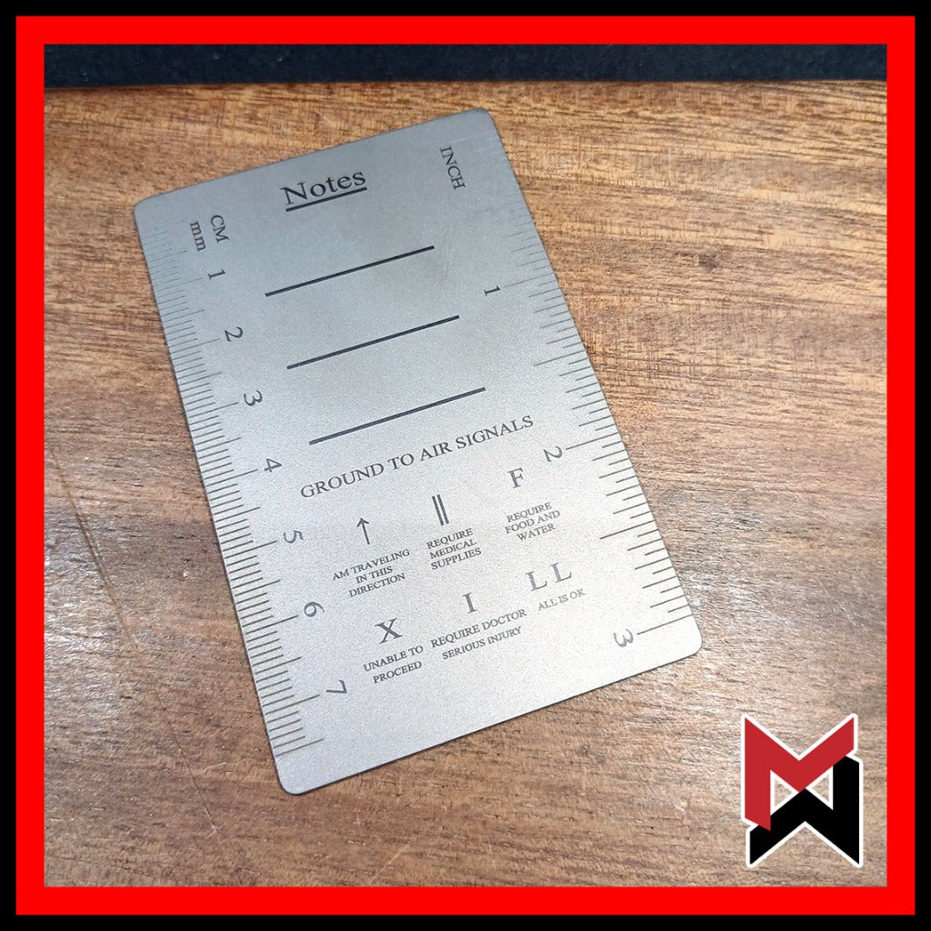 CountyComm Titanium Comm Card Morse Code Ruler