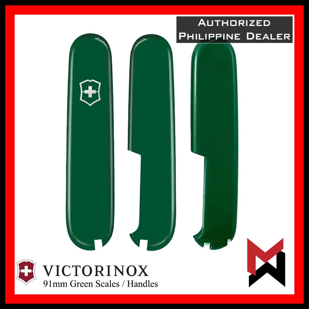 Victorinox GREEN 91mm Scale / Handle / Pen - Front Back / 1 - 2 Slots Scales Handles Replacement