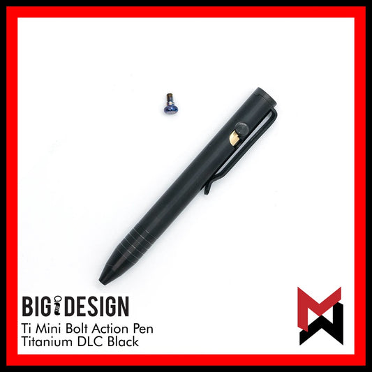 BIGiDESIGN - Ti Mini Bolt Action Pen - Black - Titanium DLC Black - Big Idea Design