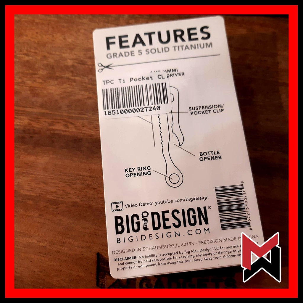 BIGiDESIGN - TPC Titanium Pocket Clip - Big Idea Design