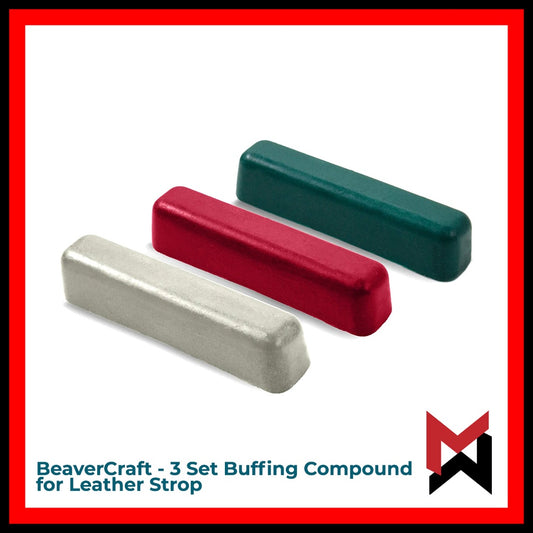 BeaverCraft Stropping Set of 3 Polishing Compound - Buffing Compound Leather Strop Sharpening Polish