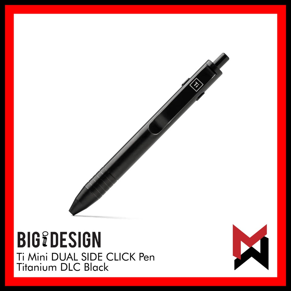 BIGiDESIGN - Ti Mini DUAL Side Click Pen - Black DLC Titanium - Big Idea Design