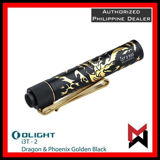 Olight I3t V2 i3T-2 - Dragon and Phoenix Golden Black - Limited Edition  - LED Flashlight