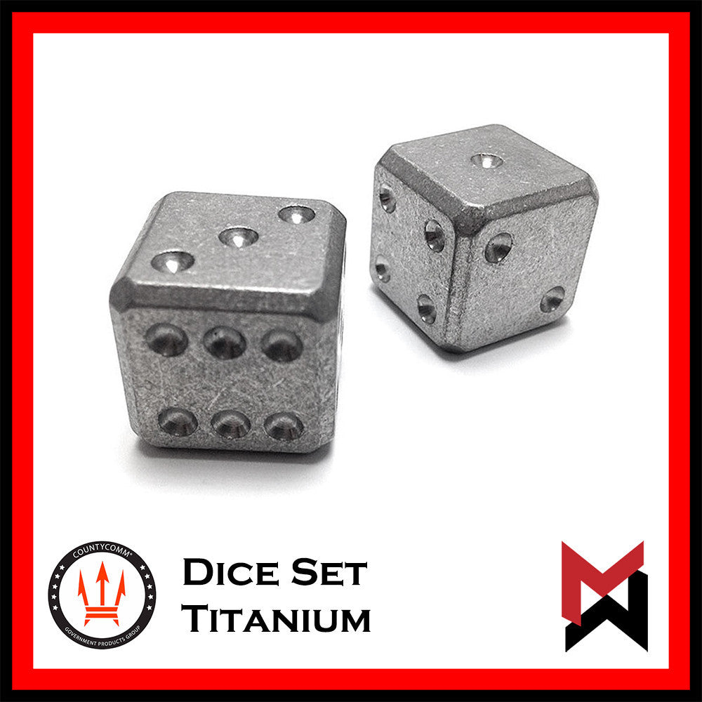 CountyComm Pair-A-Dice - Titanium Dice Set - 2pc / 1pair