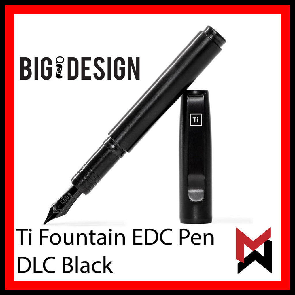 BIGiDESIGN - Ti Fountain EDC - DLC Black Titanium Stonewashed - Fountain Pen