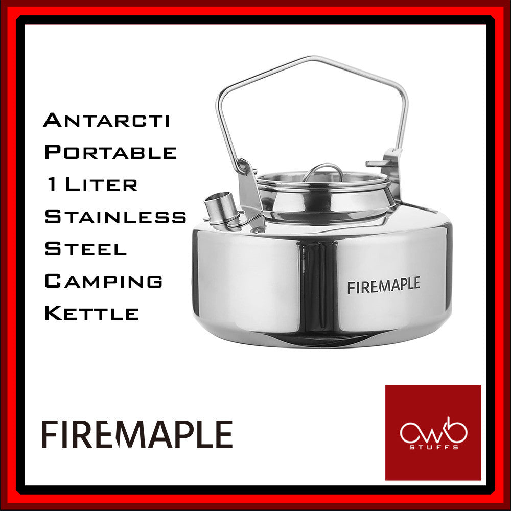 FireMaple Antarcti 1,0L Stainless Steel Kettle - Portable 1 Liter Lightweight Camping Camp Tea Pot