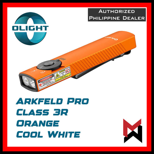 Olight Arkfeld Pro - Orange - Class 3R Green Laser + White LED Flashlight + UV Light