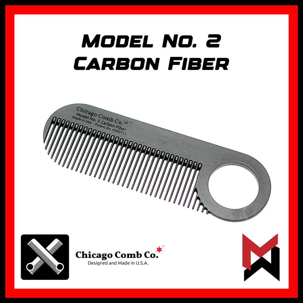 Chicago Comb Co.  - Model No. 2 - Carbon Fiber Comb