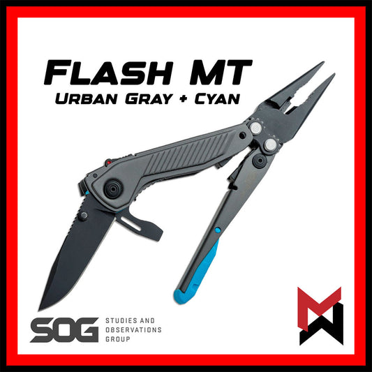 SOG - Flash MT - Urban Gray + Cyan - EDC Multitool